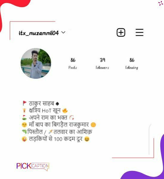 Best Vip Stylish Bio for Instagram in Hindi
