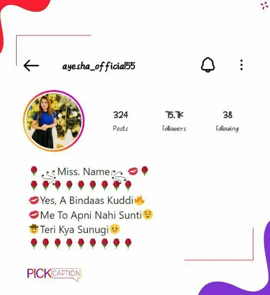 101+ [BINDAAS] Instagram Bio Ideas With Emoji For Girls
