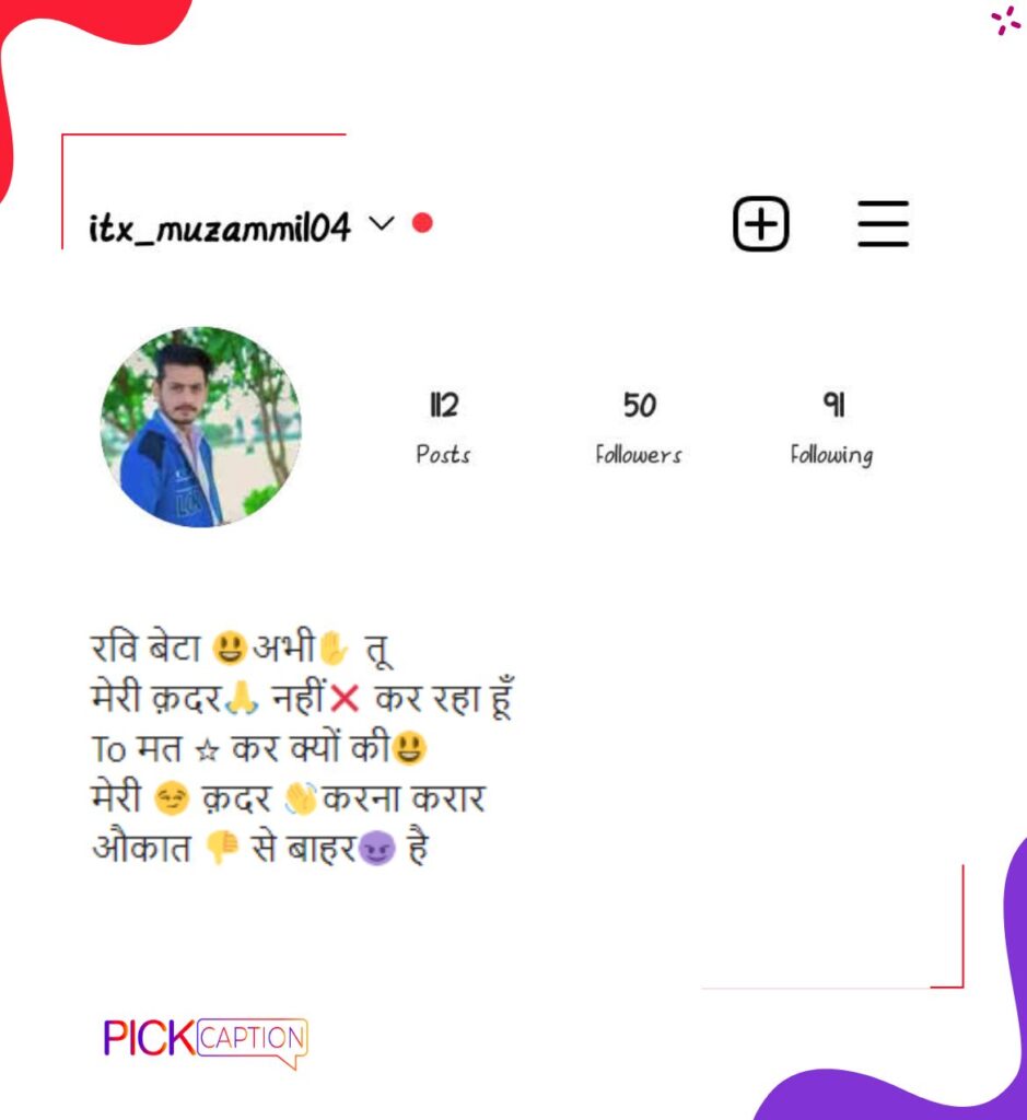 best instagram bio for boys in hindi
