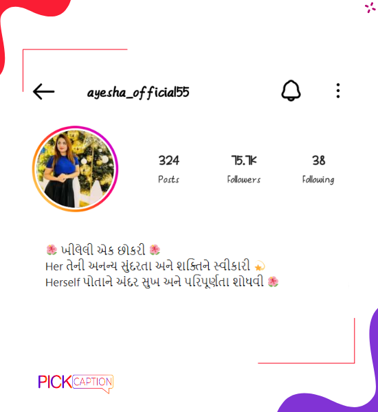 Best beautiful instagram bio for single girls in gujarati