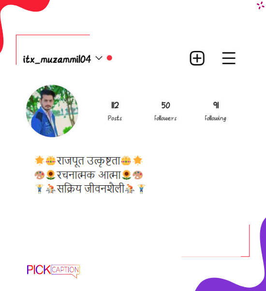 Best instagram bio for rajput boys in hindi with emoji