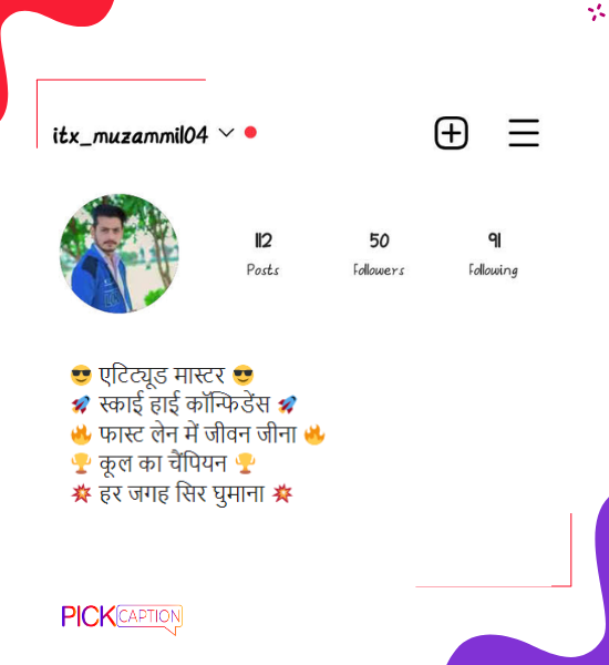Best instagram bio for boys attitude in hindi