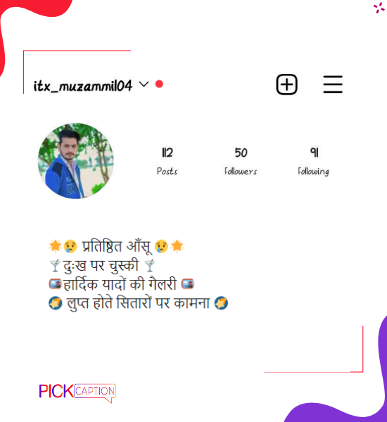 Best sad instagram bio for boys in hindi