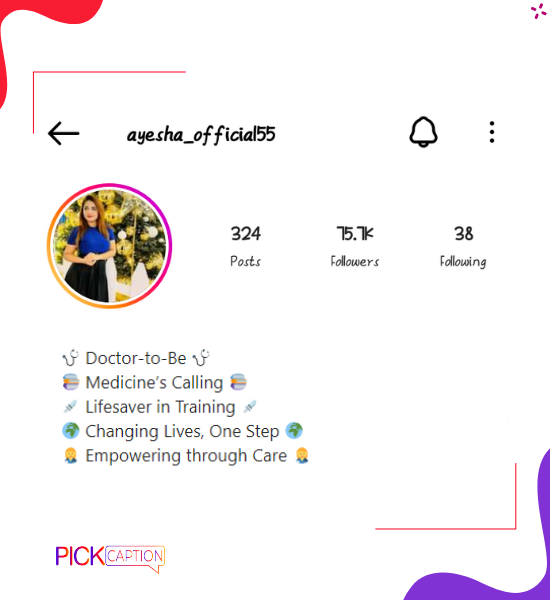 Instagram bio for future doctor for girls